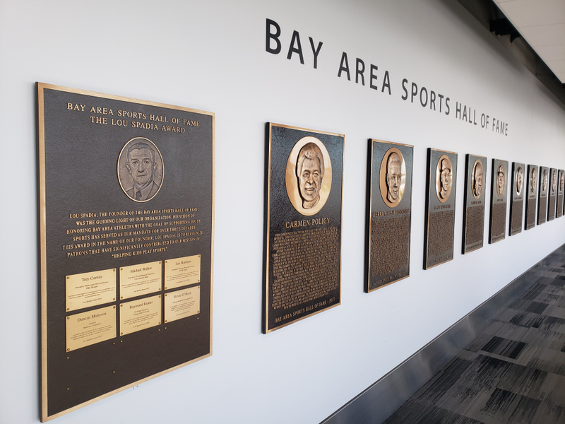 Bay Area Sports Hall of Fame plaques at SFO