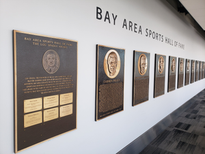 Bay Area Sports Hall of Fame plaques at SFO
