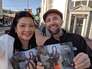 Nancy Tung with Supporter Joel Engardio