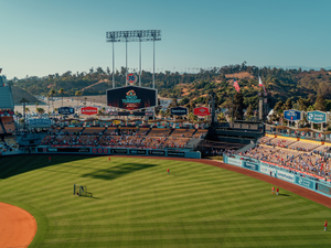 A view of the dodger stadium from the stands