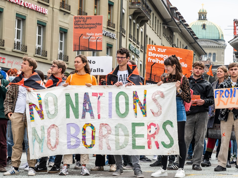 NoFrontex Demonstration 23. April 2022 Bern, Switzerland