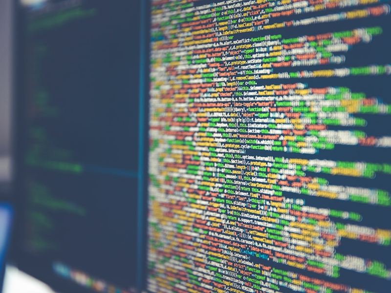 Code on computer monitor