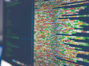 Code on computer monitor