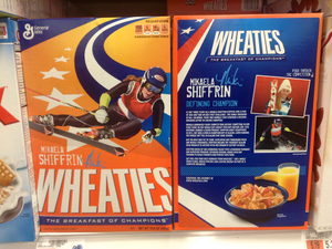 Mikaela Shiffrin Wheaties Cereal Box US Ski Team Olympics General Mills Breakfast Cereal Box 5/2014 Pics by Mike Mozart of TheToyChannel & JeepersMedia on YouTube #MikaelaShiffrin #WheatiesBox. #WheatiesCereal #USSkiTeam #SkiTeam #Olympics2014 #Wheaties