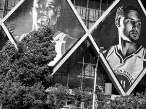 Portrait of Draymond Green and Klay Thompson