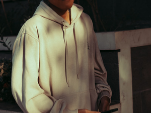 Man Wear White Hoodie