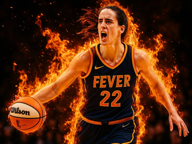Caitlin Clark in Fiery Intensity