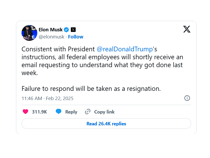 Screenshot of an Elon Musk Tweet