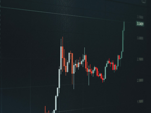 Stock market chart showing upward trend.