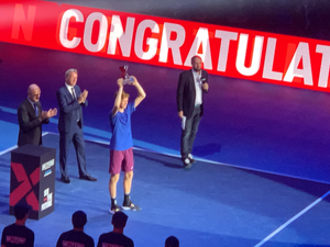 Jannik Sinner after winning NextGen ATP Finals in Milan, 2019