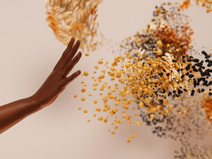 An artist’s illustration of artificial intelligence (AI). This image explores machine learning as a human-machine system, where AI has a symbiotic relationship with humans. It was created by Aurora Mititelu as part of the Visualising AI project launched by Google DeepMind.