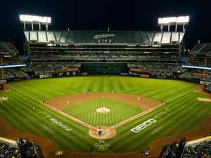 a baseball stadium with a full crowd