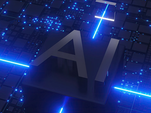AI 3d text. Computer generated