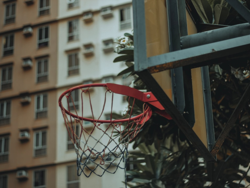 low angle photography of basketball hoop