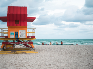 South Beach in Miami is famous for its vibrant and colorful lifeguard cabins. These iconic structures are not just functional but also serve as artistic landmarks that contribute to the area's unique charm.