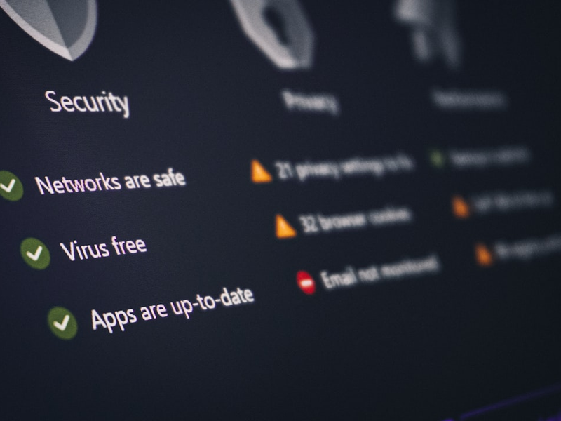 Antivirus software screen