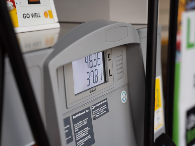 a close up of a gas pump at a gas station