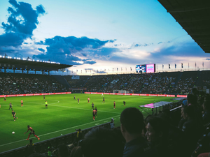 Football game from crowd