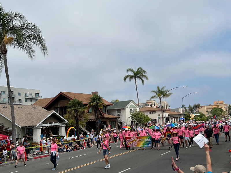 Toni Atkins and supporters in San Diego Pride parade 2022
