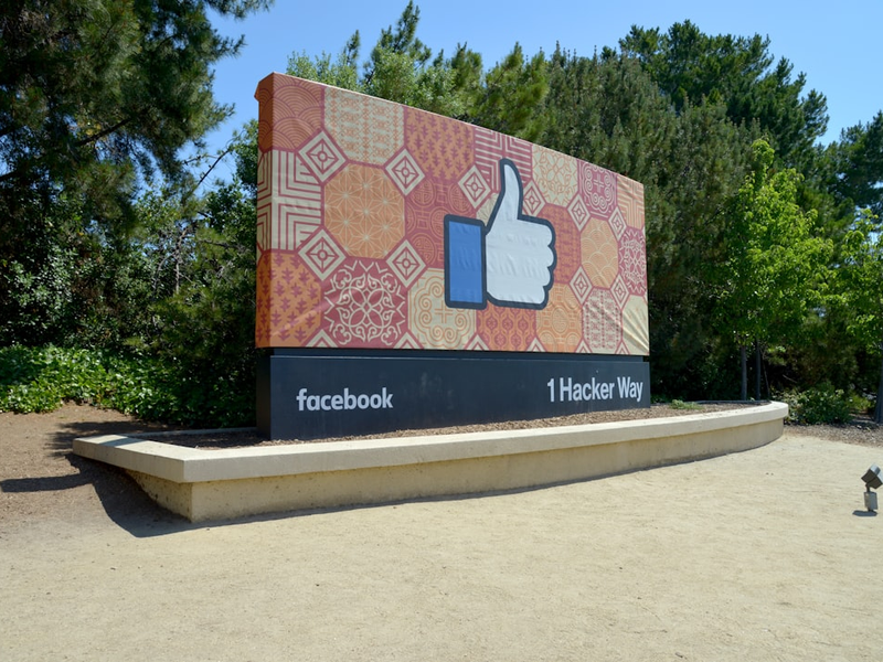 Facebook headquarters in Menlo Park, CA.