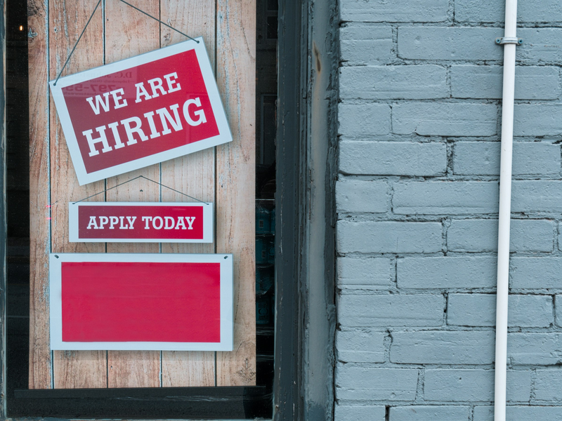 Hiring Sign On Door