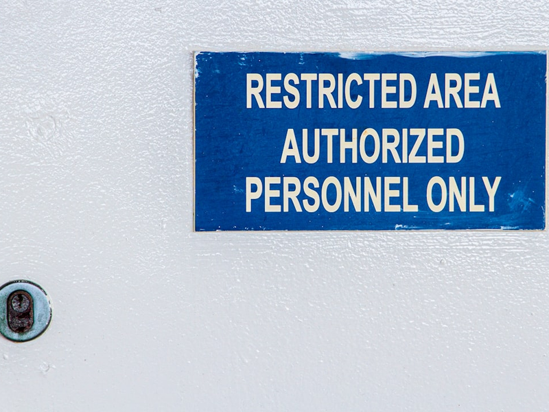 Restricted area sign