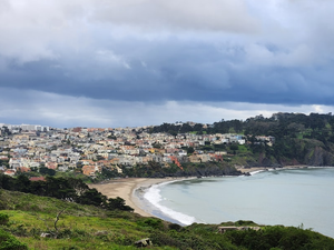 Baker Beach is part of the Presidio, which was a military base from the founding of San Francisco by the Spanish in 1812 until 1997. In 1904, it was fortified with disappearing gun installations known as Battery Chamberlin, which can still be viewed today.