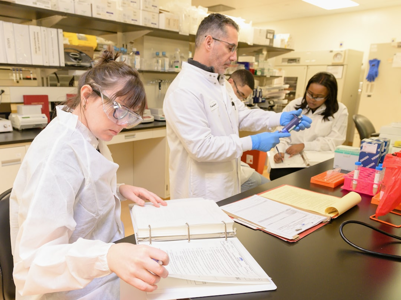Training on mRNA Vaccine Production at the NIAID Vaccine Research Center Scientists from South Africa learn key aspects of the mRNA vaccine production process during a two-week visit to the VRC—part of an ongoing collaboration to share knowledge, expertise, and data to expedite mRNA vaccine production globally. Credit: NIAID https://www.flickr.com/photos/niaid/53108470117/