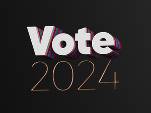 a black background with the words vote in white letters