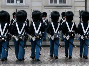 The Royal Life Guards (Danish: Den Kongelige Livgarde) is an infantry regiment of the Danish Army, founded in 1658 by King Frederik III. It serves in two roles: as a front line combat unit, and as a guard/ceremonial unit to the Danish monarchy. Until its disbandment, the Royal Horse Guards (Livgarden til Hest), served the role as the mounted guard/ceremonial unit, afterwards the role was taken over by Guard Hussar Regiment Mounted Squadron.