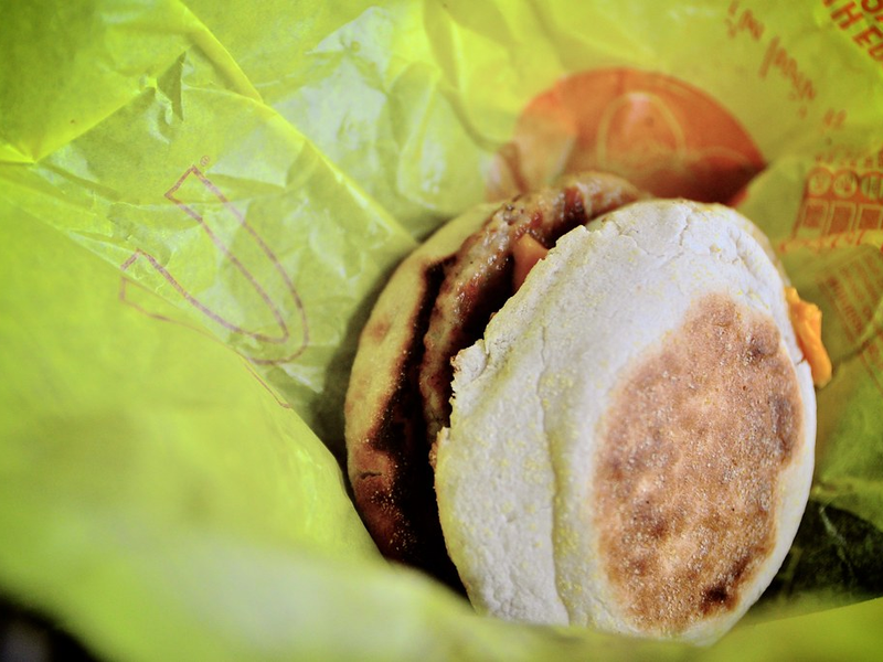 Sausage Egg McMuffin (Close up)