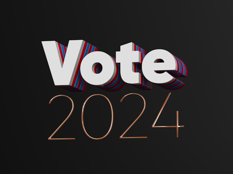 a black background with the words vote in white letters
