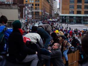 Great mascarade during the student protests against the tuition fee rise in Quebec, Canada, in 2012