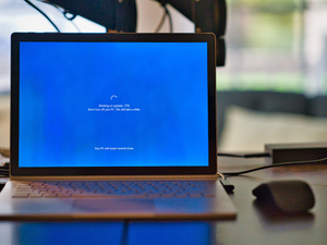 A Microsoft Surface book updating it's operating system software.