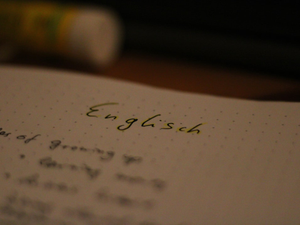 a close up of a book with writing on it