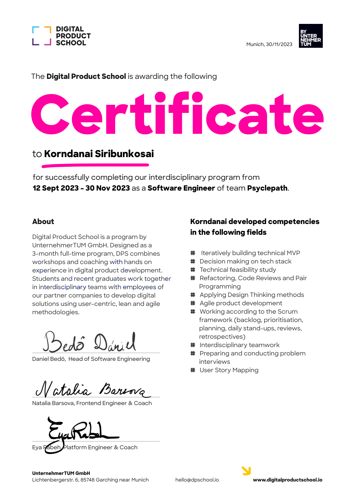 Certificate Preview