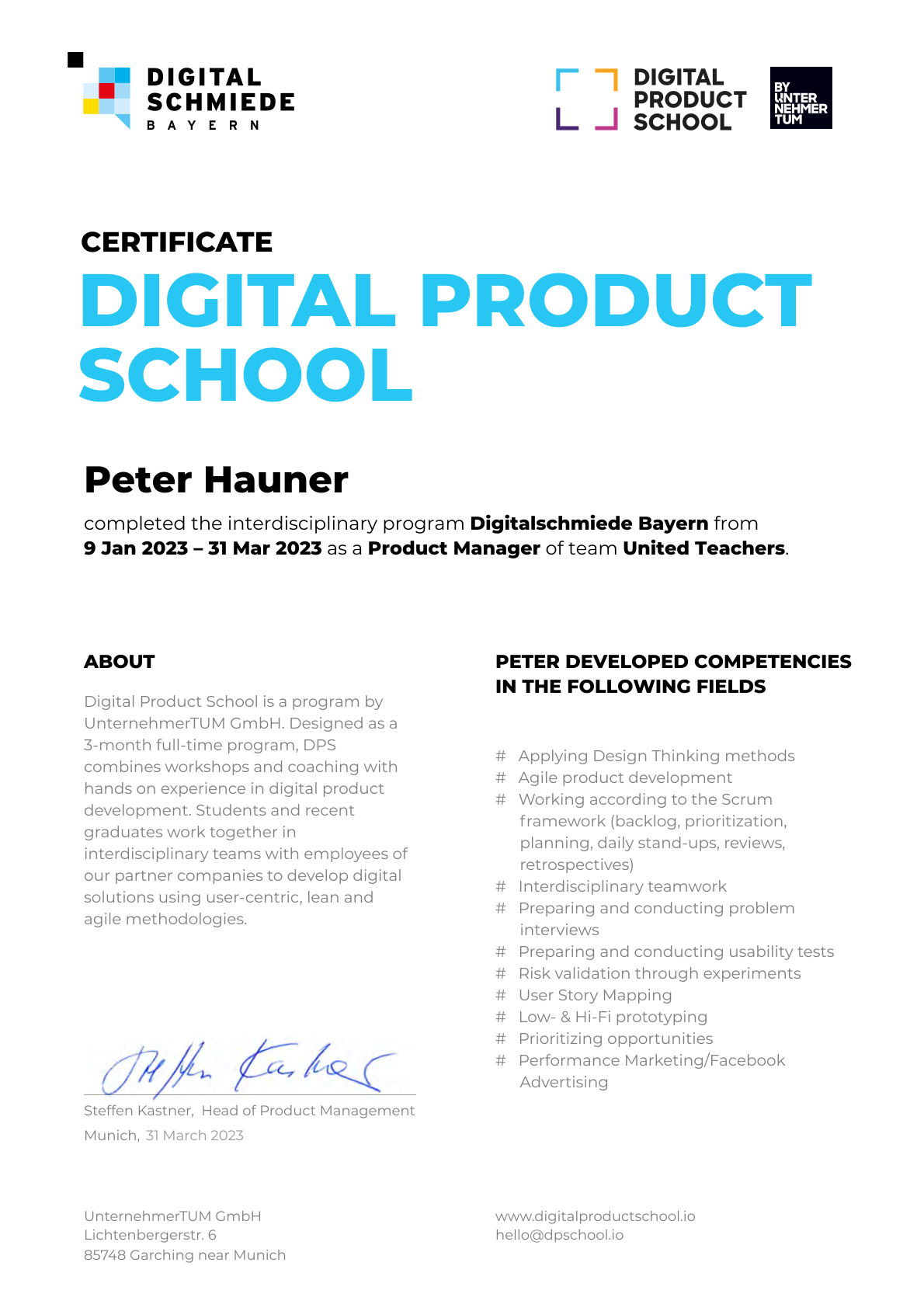 Certificate Preview
