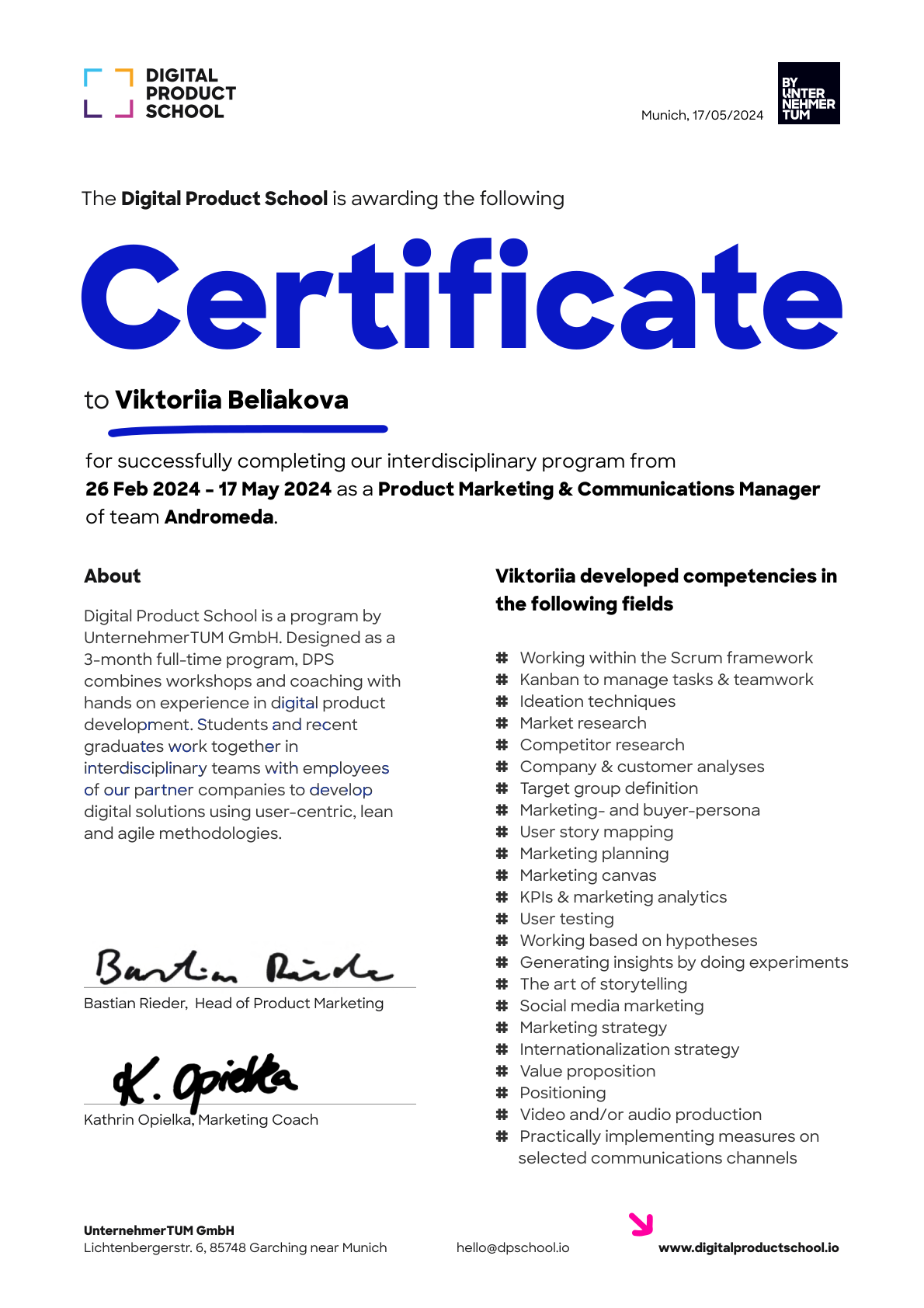 Certificate Preview