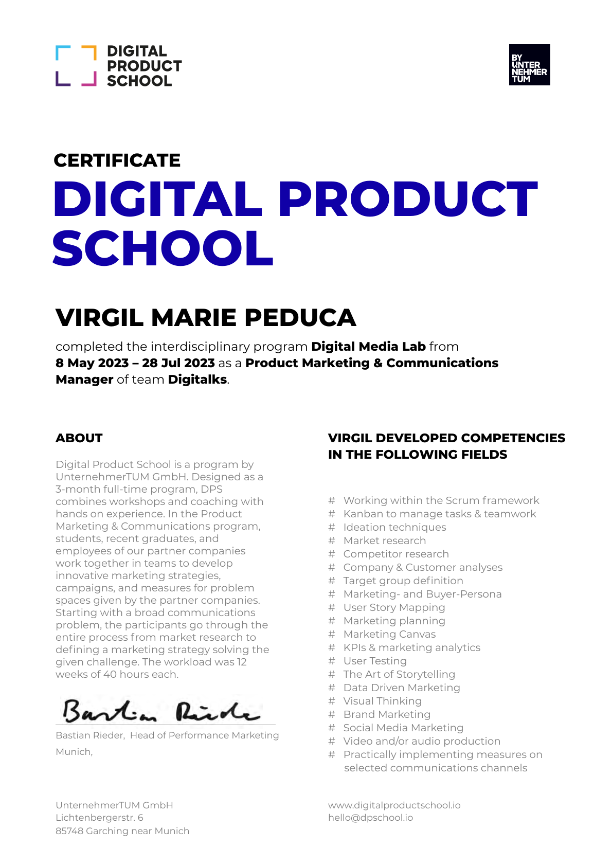 Certificate Preview