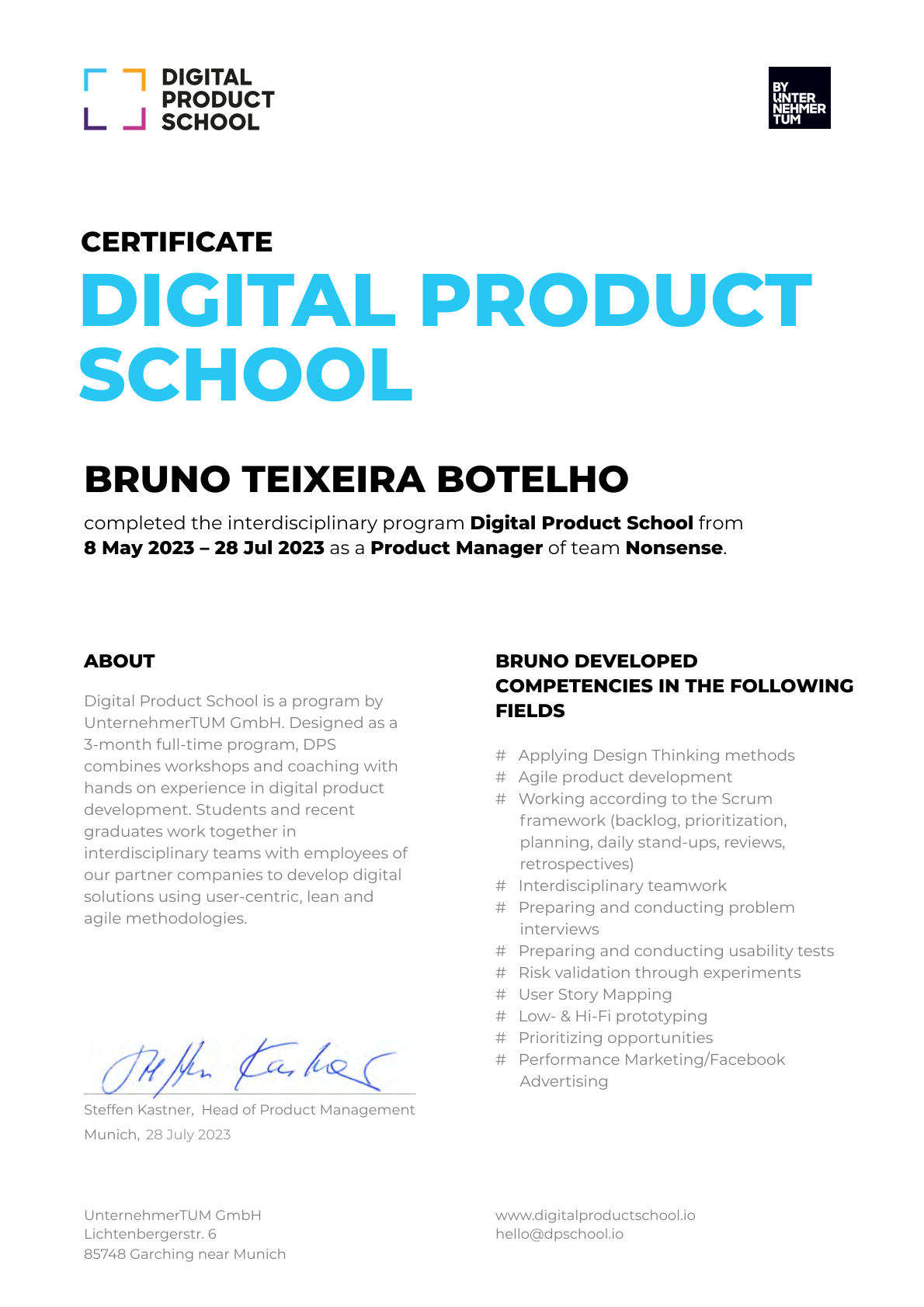 Certificate Preview