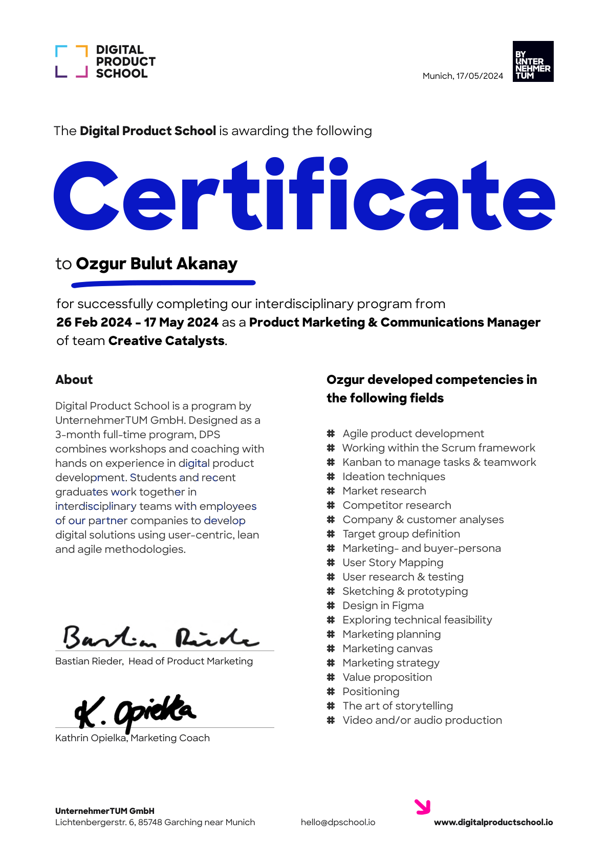 Certificate Preview