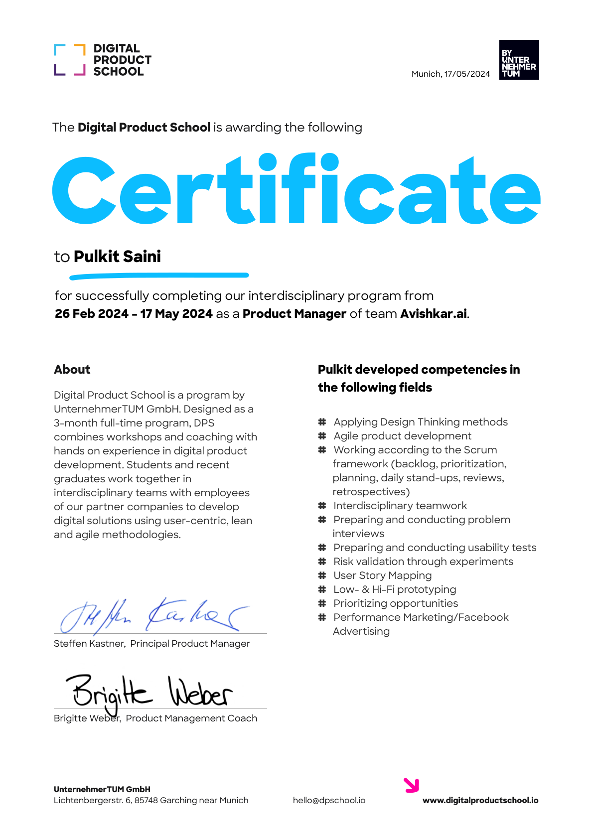 Certificate Preview