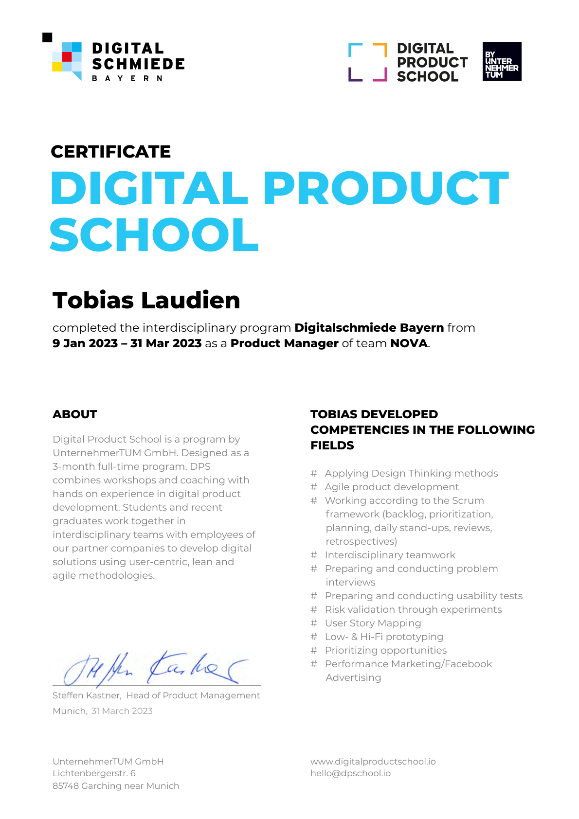 Certificate Preview