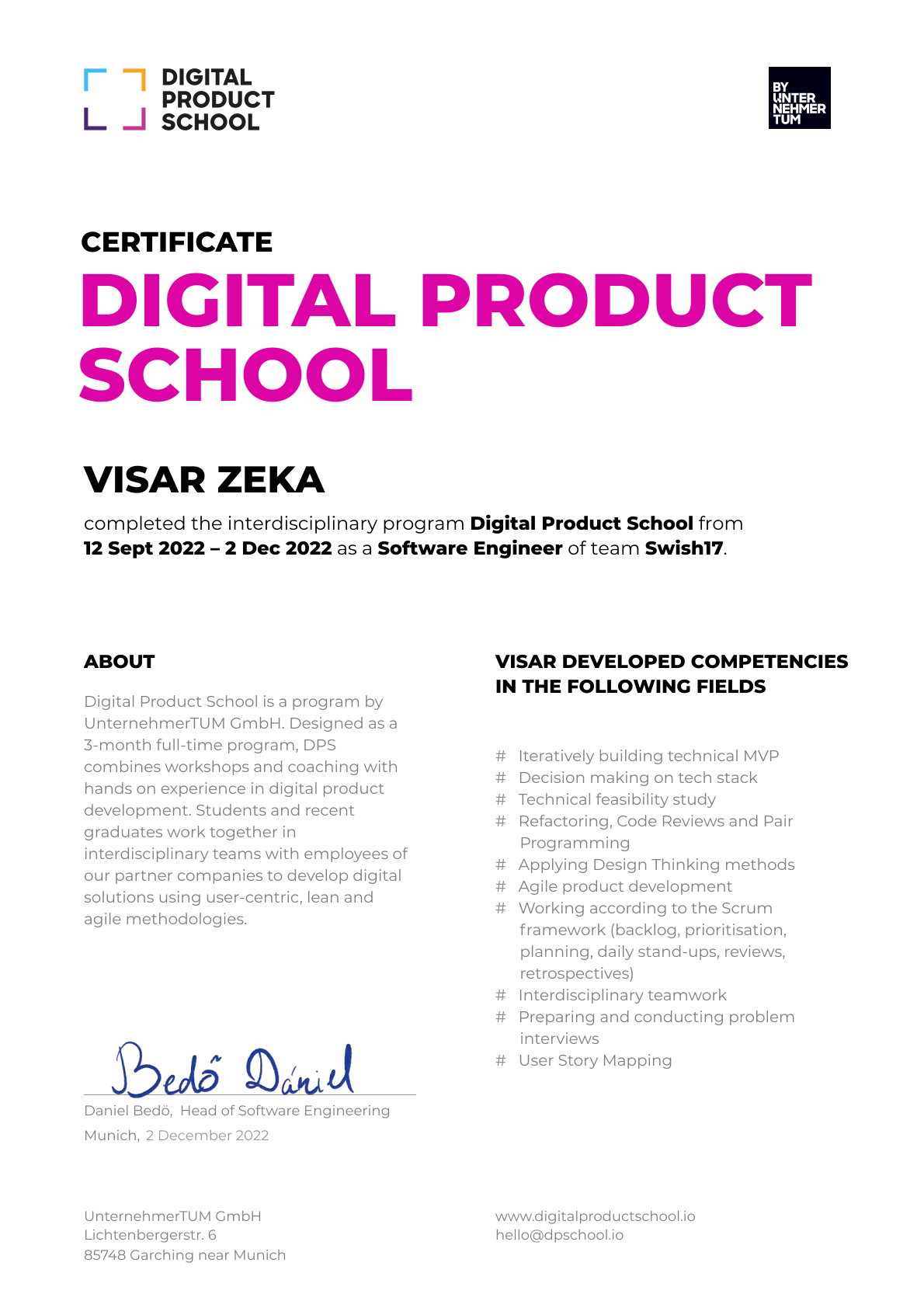 Certificate Preview