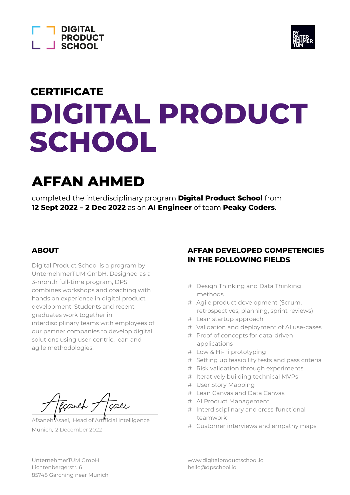 Certificate Preview