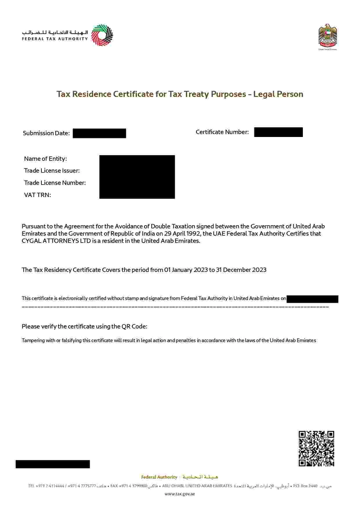 TRC Criteria for Tax Residency in the UAE