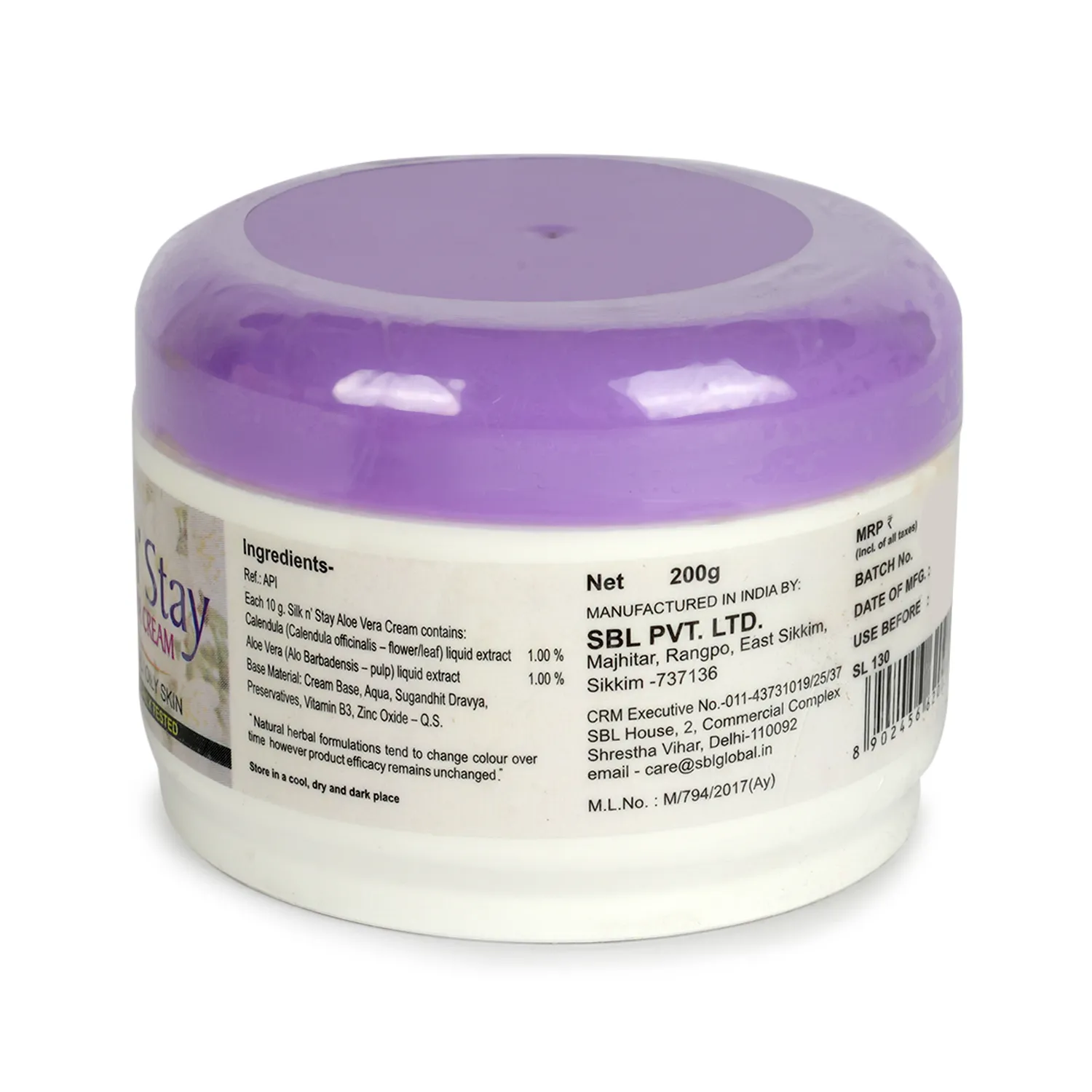 Silk n' Stay Aloevera Cream (For Normal and Oily Skin) Jar — thumbnail 3