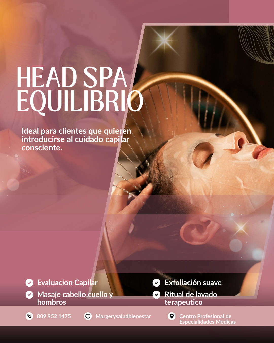 Flyer del ritual Head Spa Equilibrio.