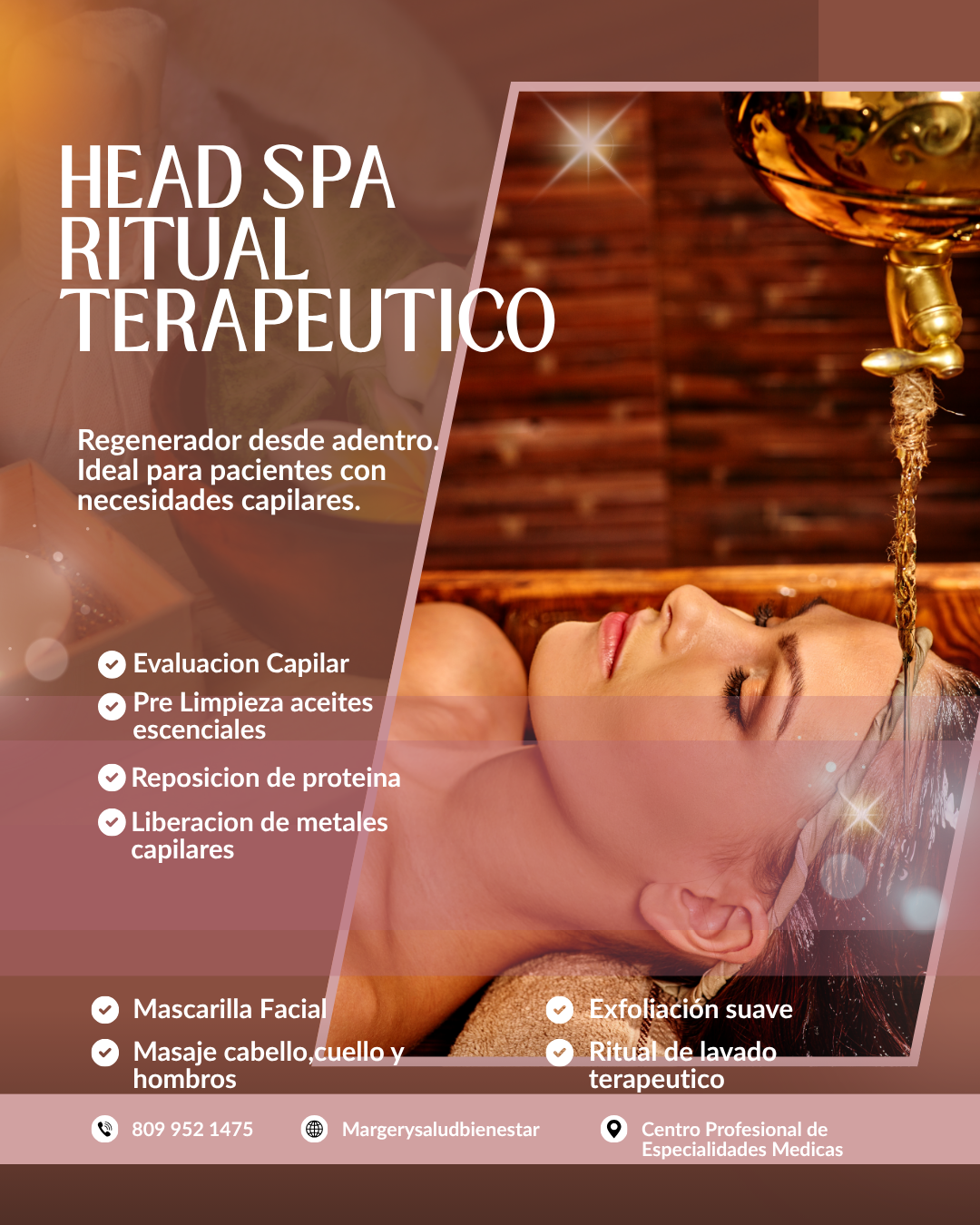 Flyer del ritual Head Spa Detox.