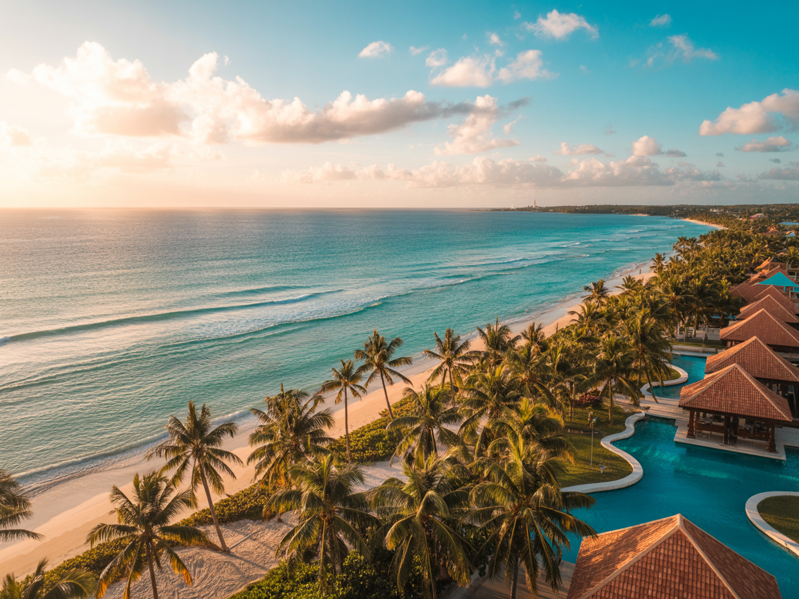 Una impresionante fotografía aérea de la costa de Punta Cana.
